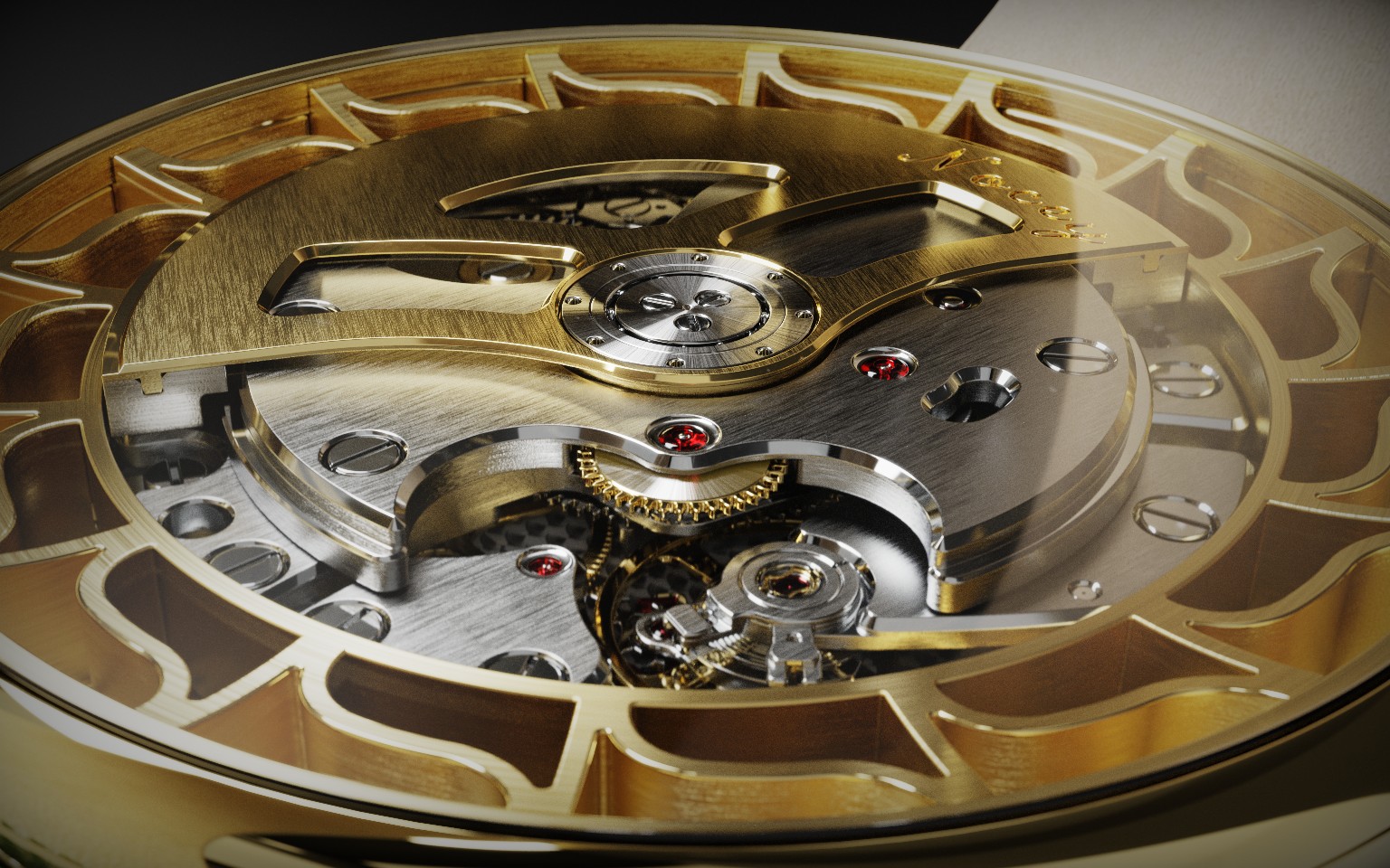 Mouvement de haute horlogerie aux ponts entièrement décorés